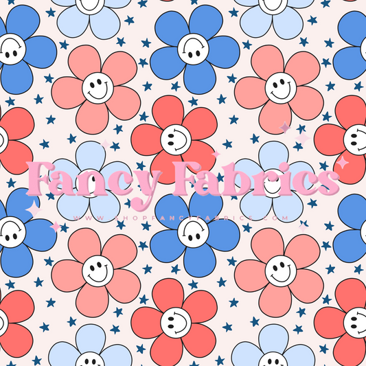 Happy Daisies (Patriotic) | PREORDER | By The Yard