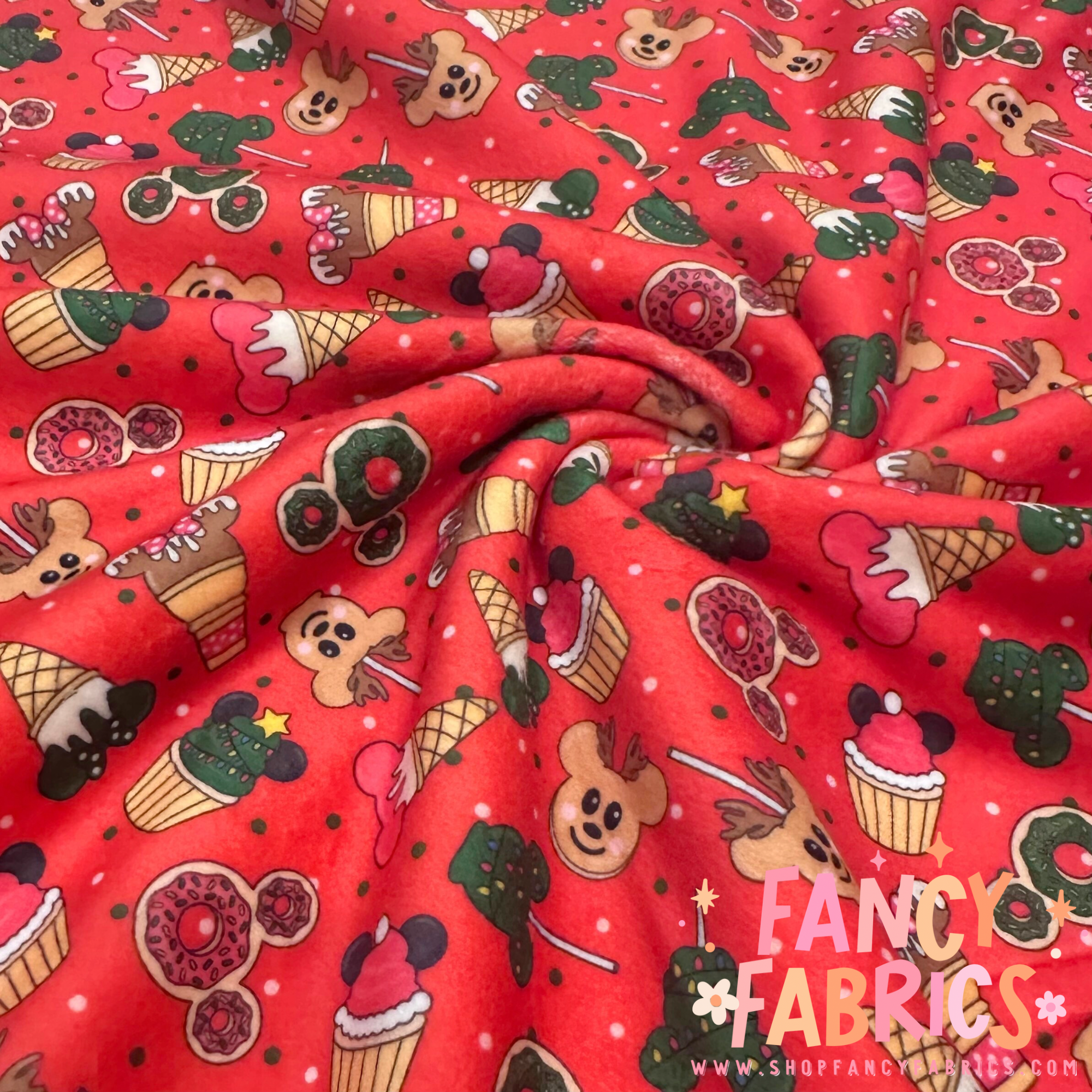 Xmas Mouse Snacks | Single Sided Minky | Ready To Ship