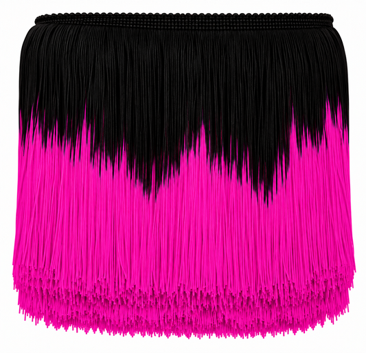 Black + Fuschia | Ombré Fringe | By The Yard
