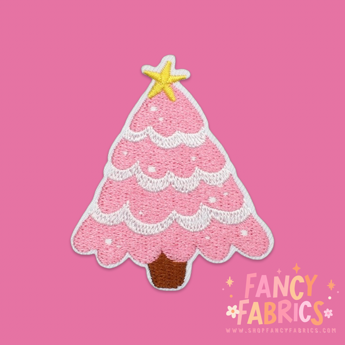Pink Christmas Tree | Iron On Patch