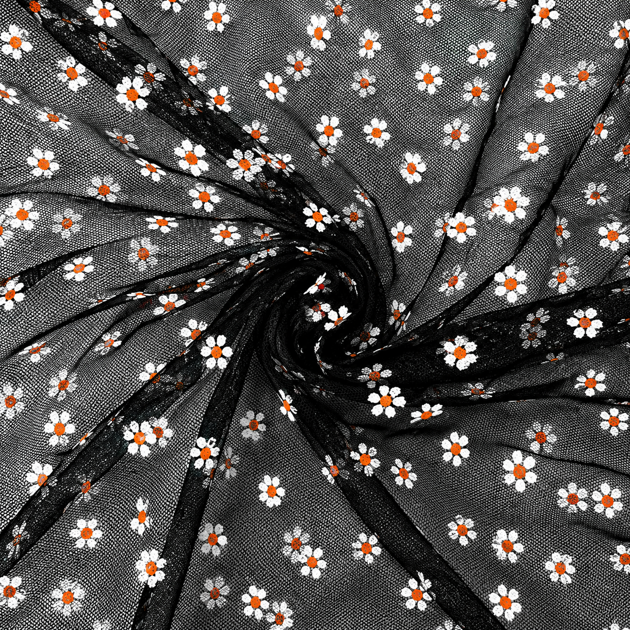 Black | Tiny Daisy Mesh | Ready To Ship