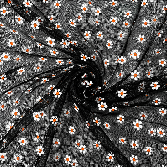 Black | Tiny Daisy Mesh | Ready To Ship