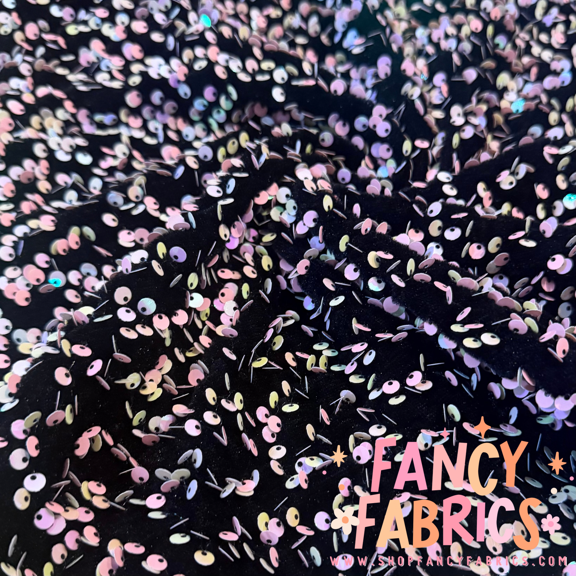 Pink Holo | Stretch Sequin Velvet | Ready To Ship