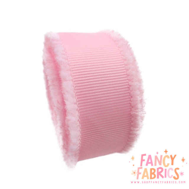 Pink (Fuzzy Edge) | 1.5" Single Sided | Grosgrain Ribbon | Ready To Ship