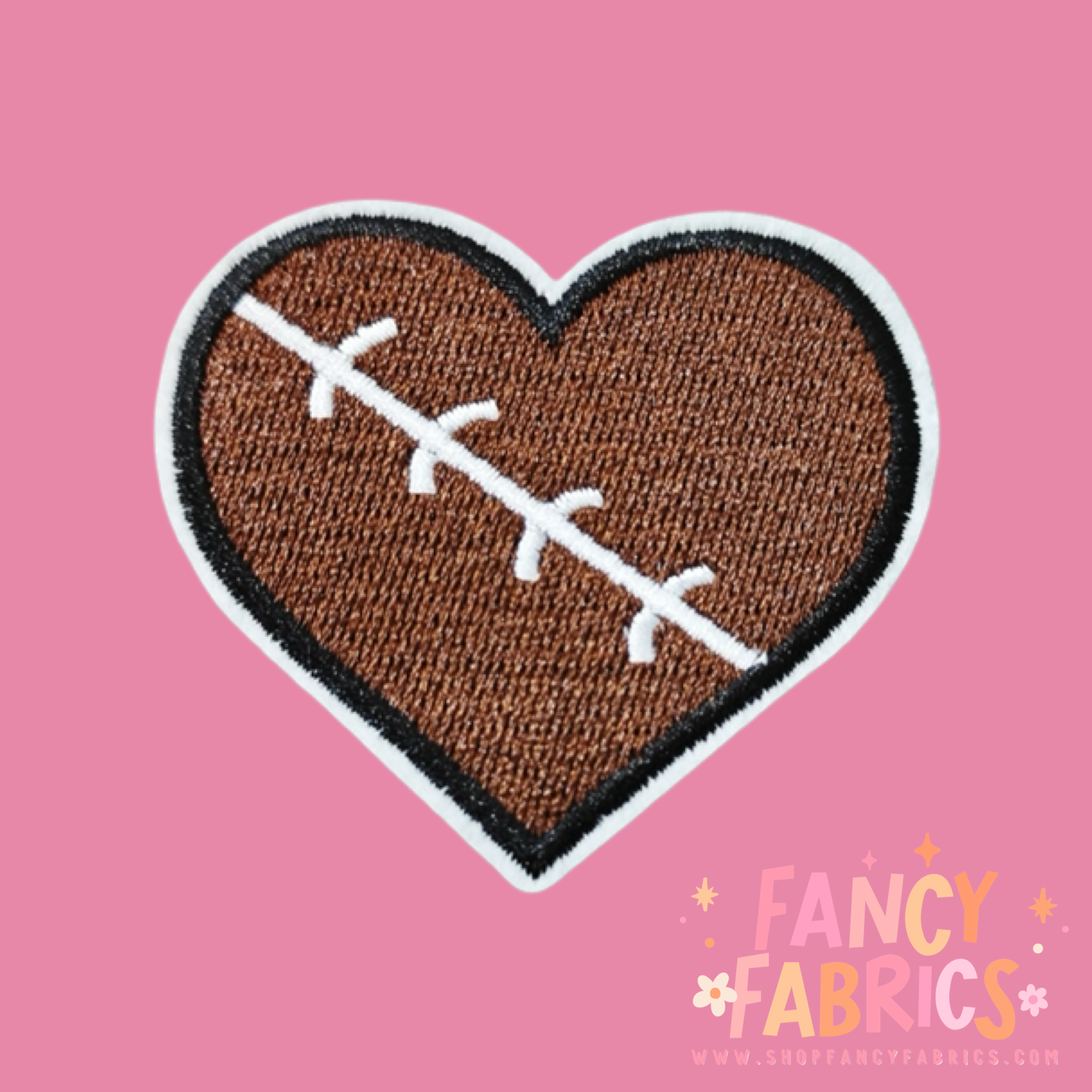 football heart iron on patch