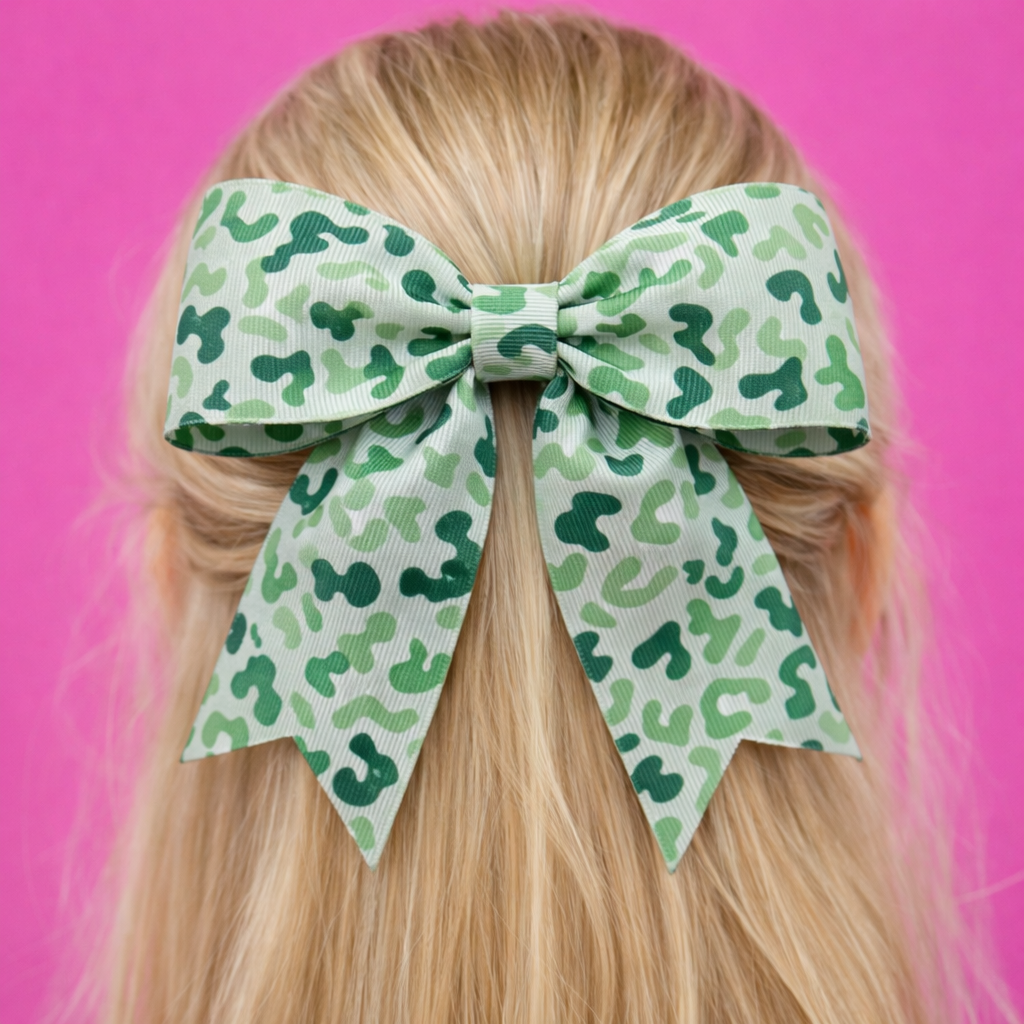 Green Leopard | 3" Single Sided | Printed Ribbon | Ready To Ship