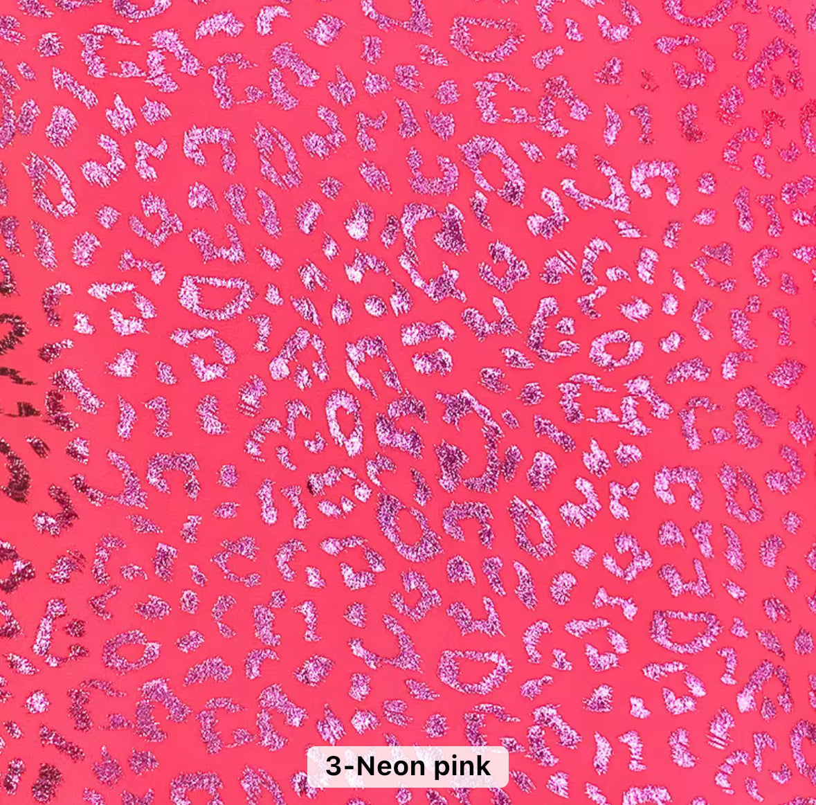 Neon Pink Leopard | Foil Spandex