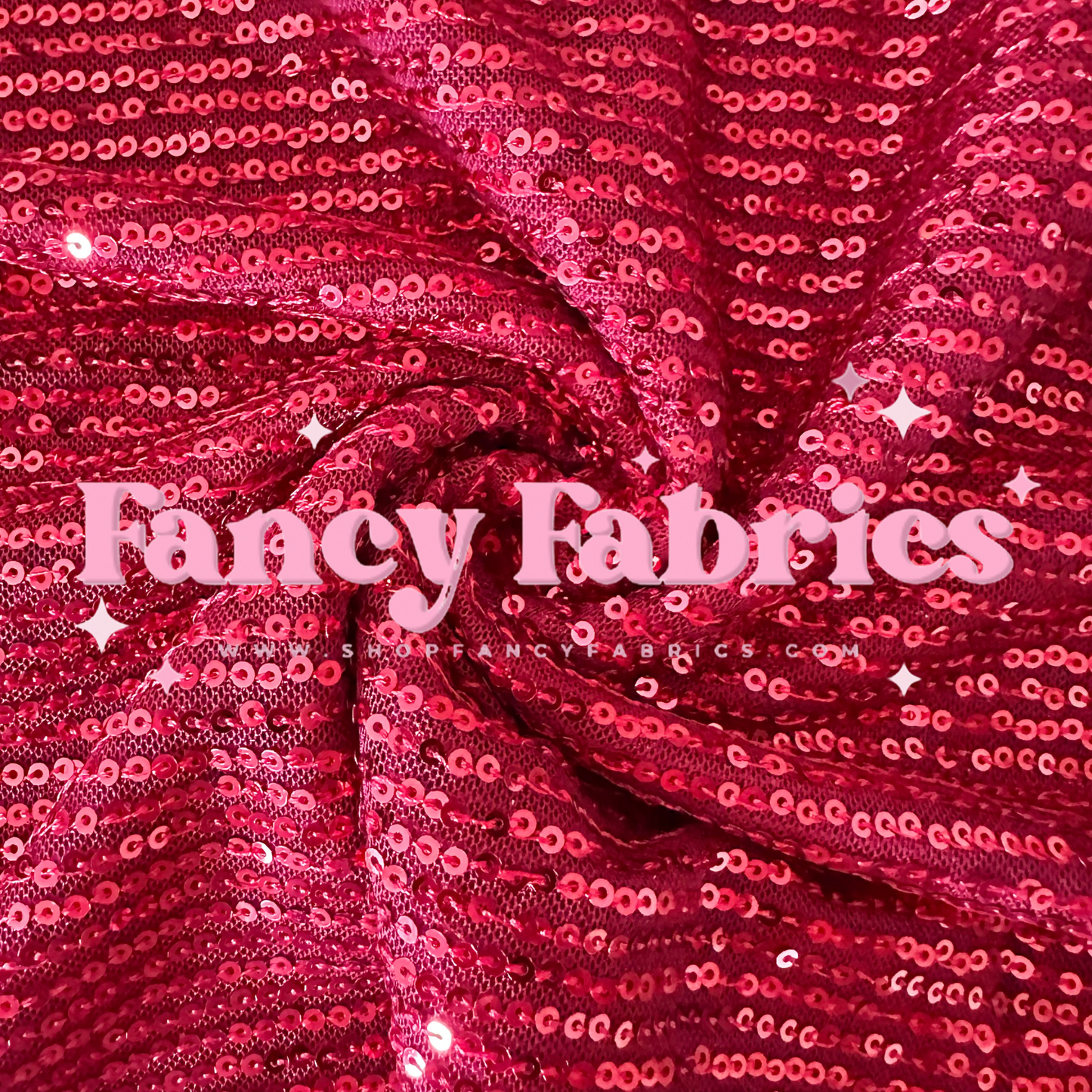 Red Stretch Sequin Mesh Fabric