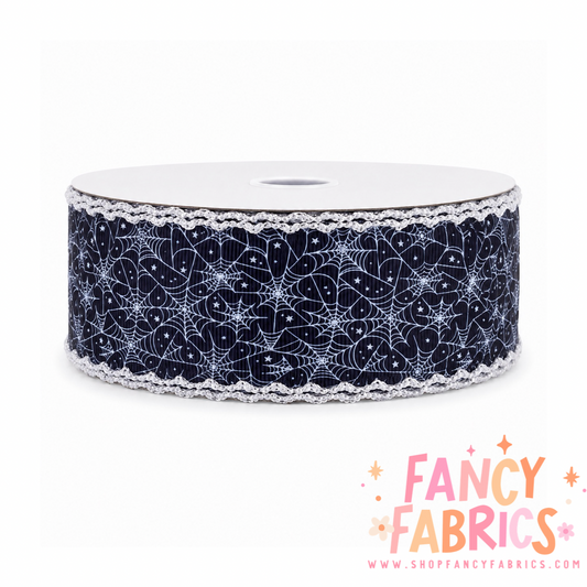 Spiderwebs | 2" Single Sided | Moonstitch Printed Ribbon | Ready To Ship
