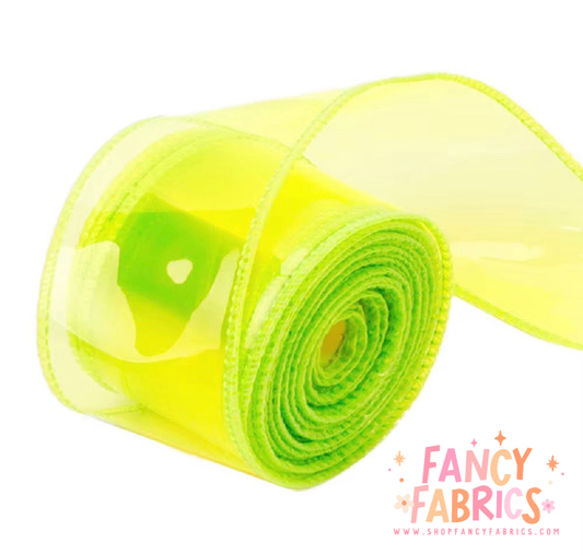 Neon Yellow | 2" Jelly Ribbon | Printed Ribbon | Ready To Ship