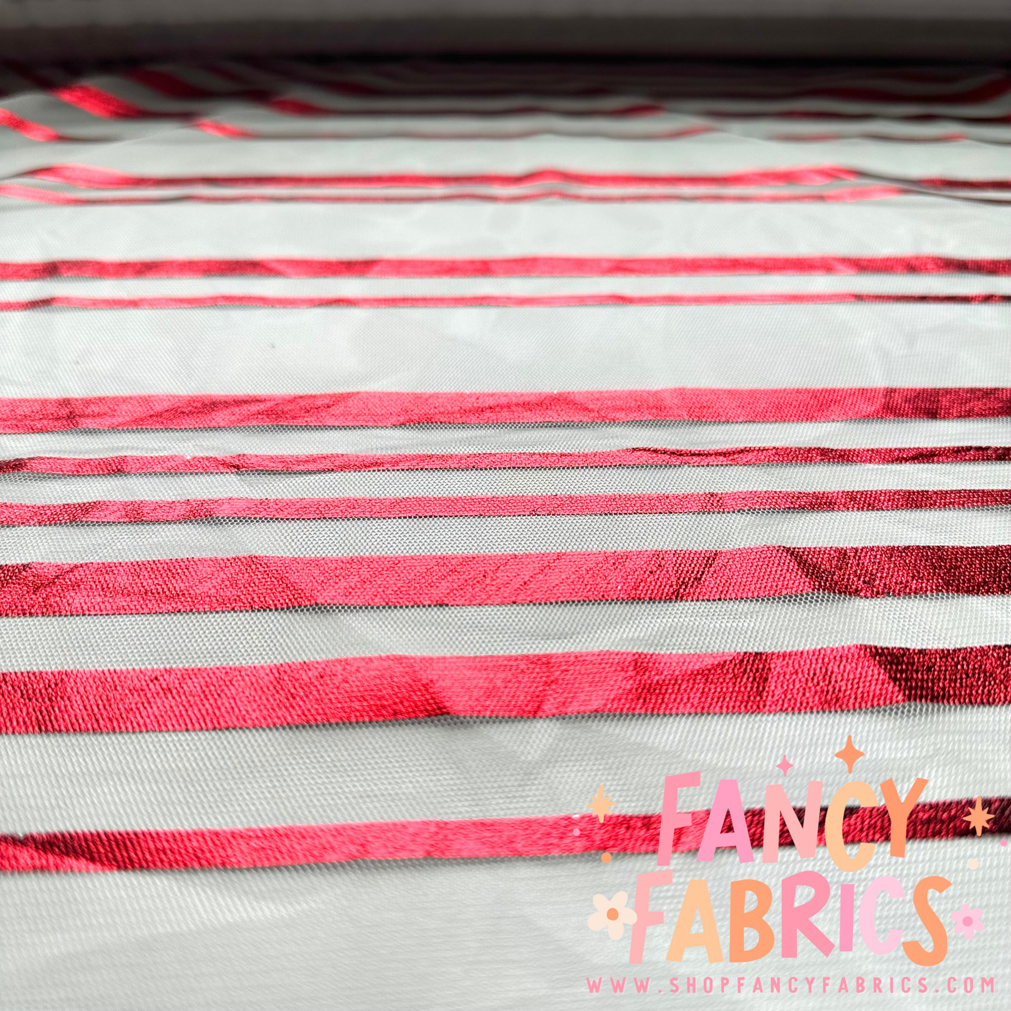 Candy Cane Stripes | Stretch Mesh | Ready To Ship