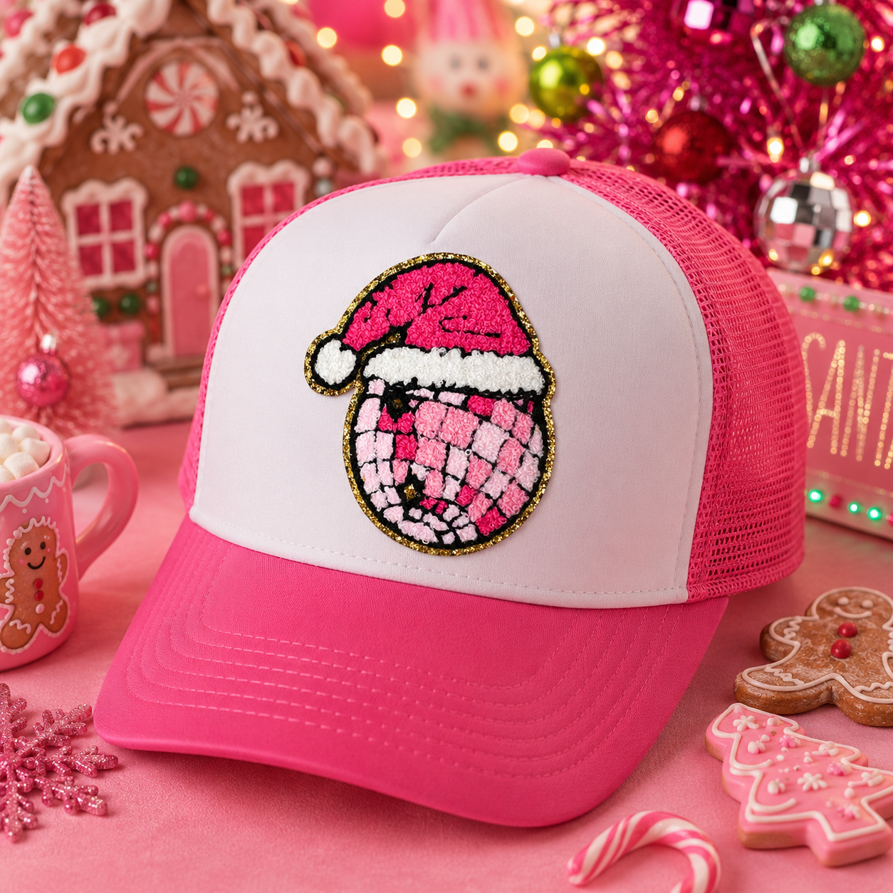 Disco Hat (Pink) | Iron On Patch