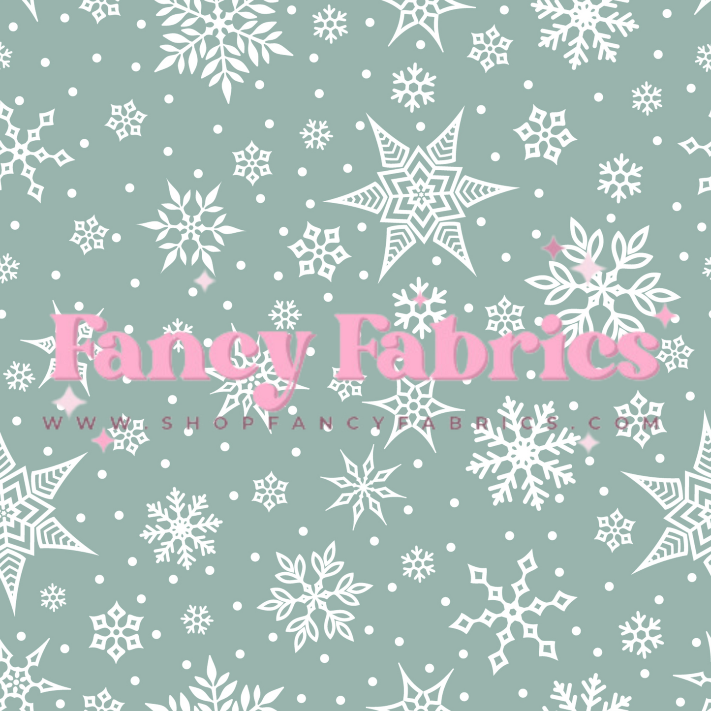 Creative Graphics | Snowflakes (Sage) | PREORDER | By The Yard