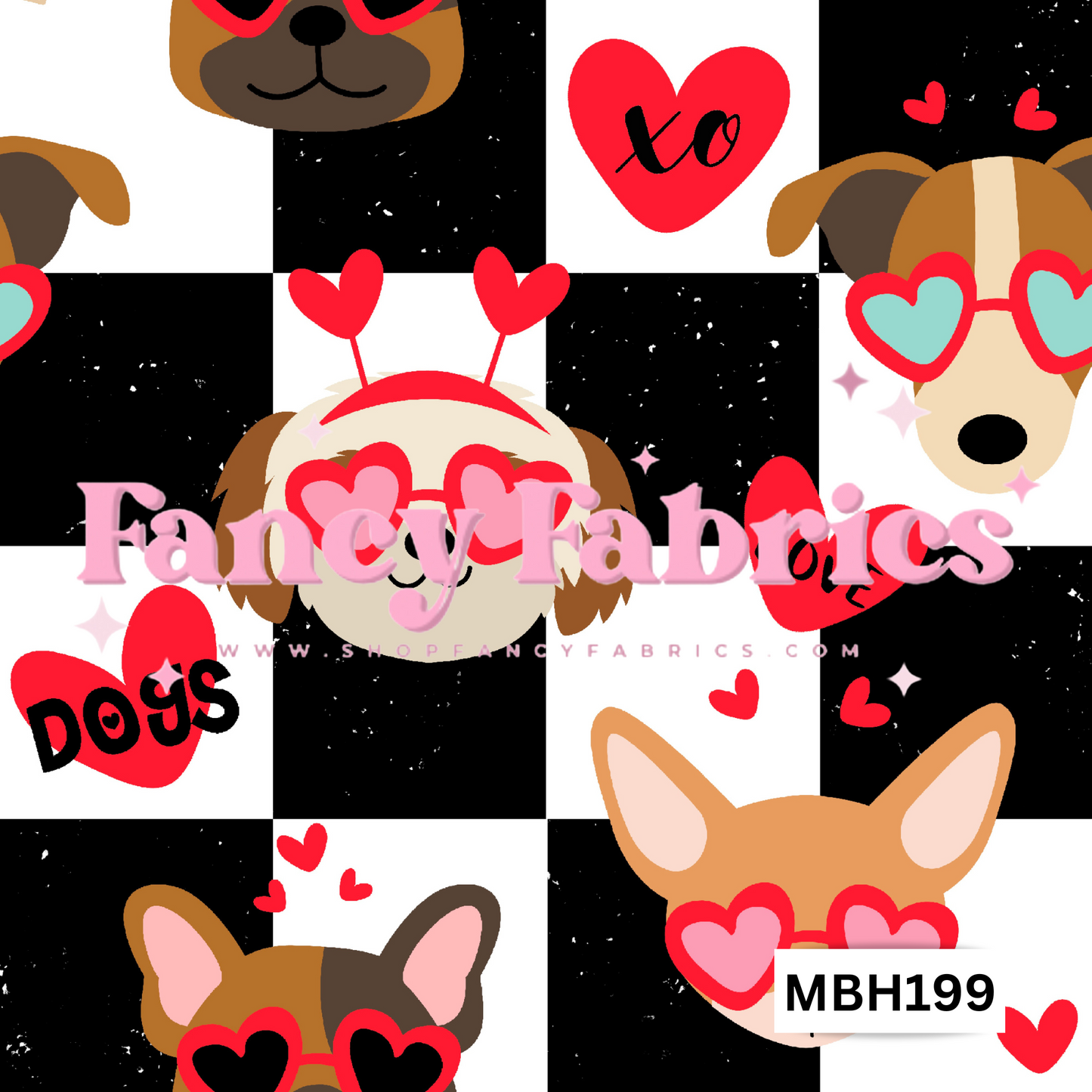 Dog Love Checkers MBH199 | PREORDER | By The Yard