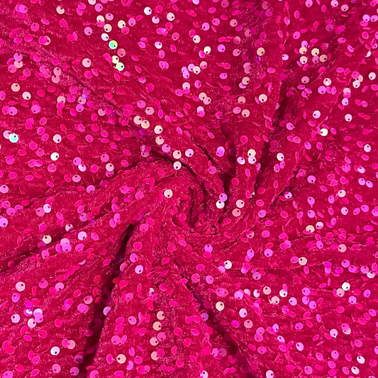 Magenta | Stretch Sequin Velvet | Ready to Ship