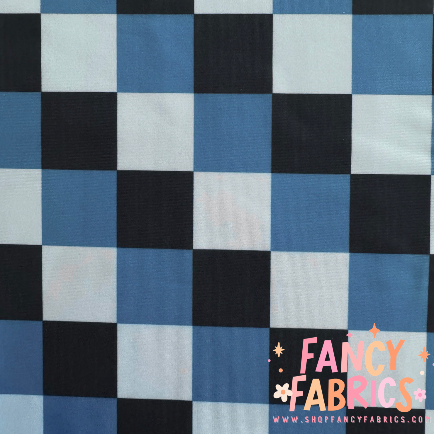 Blue Checkers | Swim | 6x6 Scaling | Ready To Ship