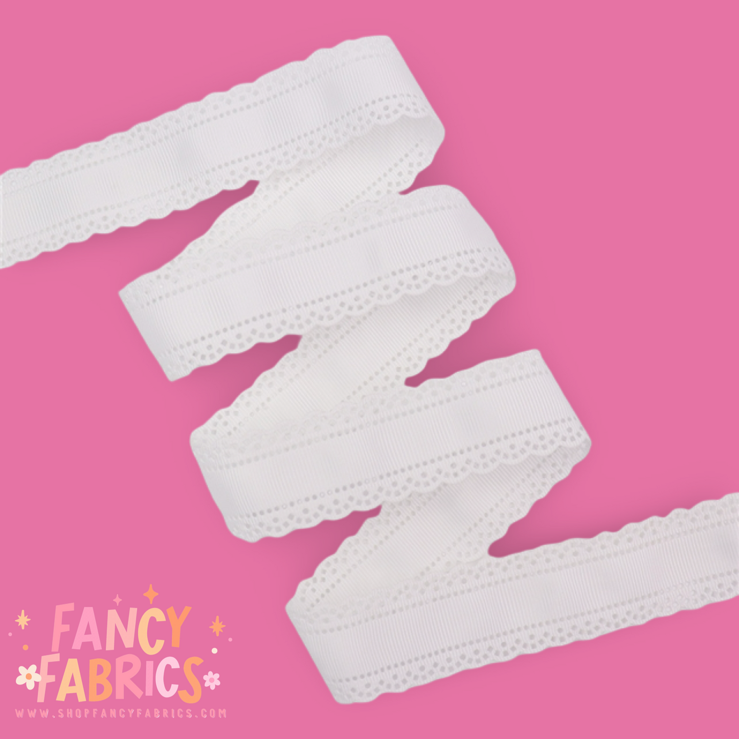 White | 1.2" Single Sided | Edged Ribbon | Ready To Ship