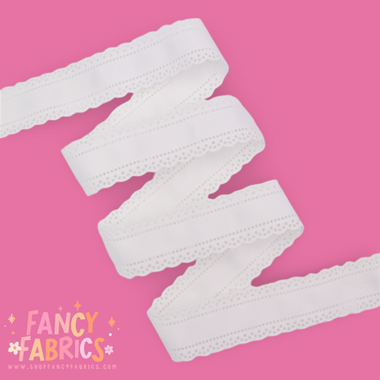 White | 1.2" Single Sided | Edged Ribbon | Ready To Ship