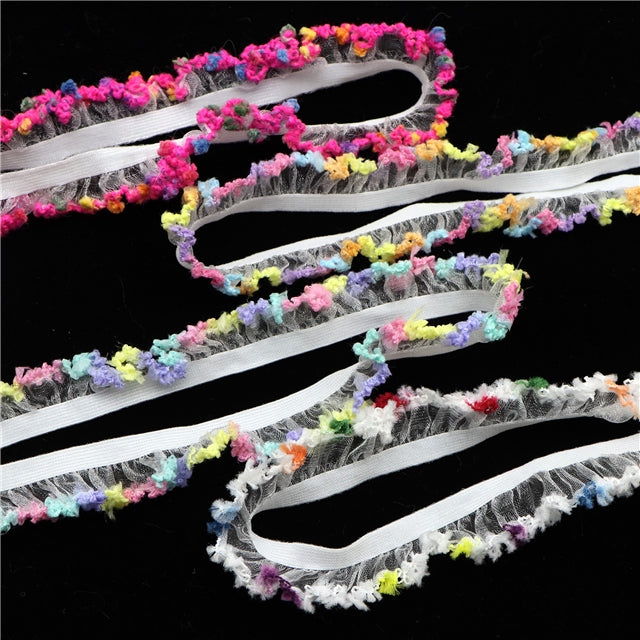 Fuzzy Trim (Pink Confetti) | Ruffle Trim