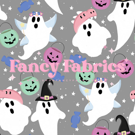 Trick Or Treat Ghouls (Gray) | PREORDER | By The Yard