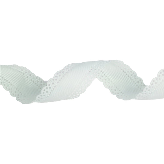 White | 1.2" Single Sided | Edged Ribbon | Ready To Ship