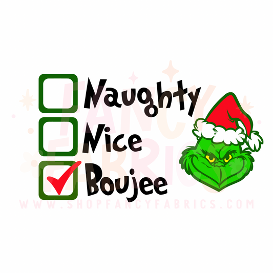Naughty Nice Boujee | Toddler Size | DTF Transfer