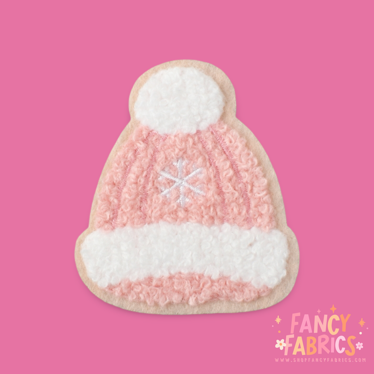 Pink Winter Beanie | Iron On Patch