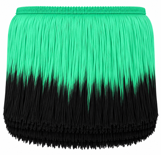 Mint + Black | Ombré Fringe | By The Yard
