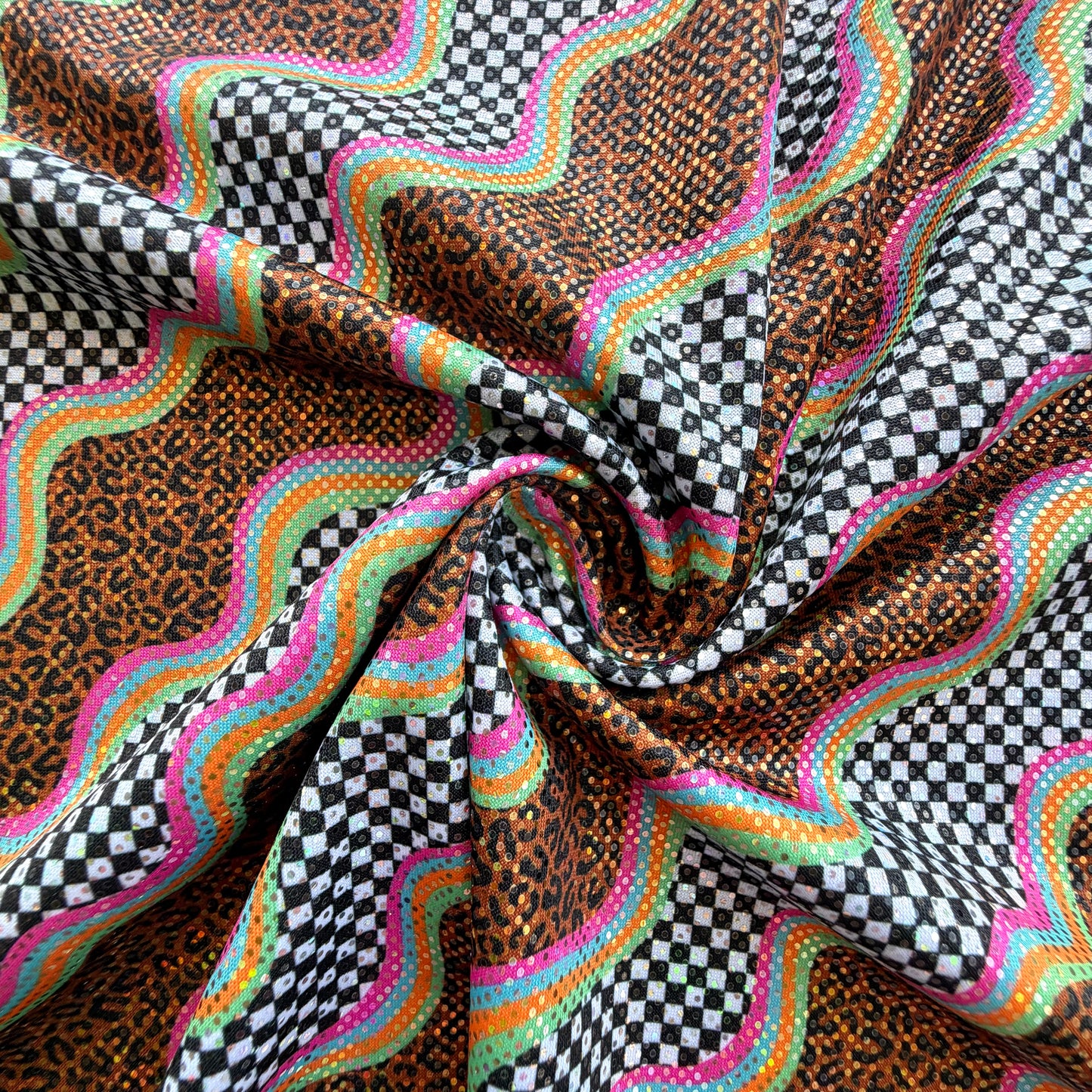 Groovy Waves (Leopard) | 4x4 Scaling | Printed Shattered Holographic | Ready To Ship