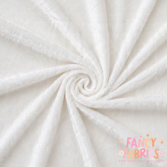 White | Solid Stretch Velvet | Ready To Ship