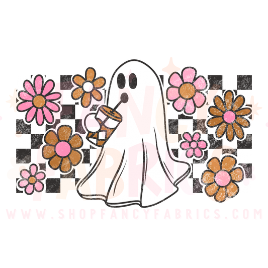 Coffee Ghost (Checkers) | Child Size | DTF Transfer
