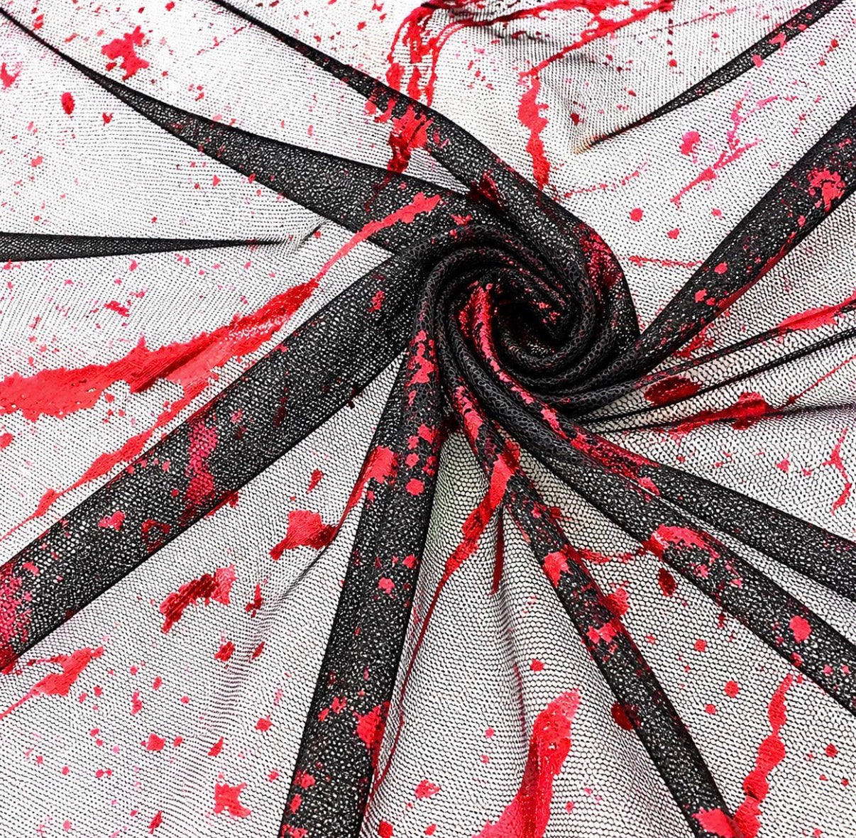 Blood Splatter (Black) | Stretch Mesh | Ready To Ship