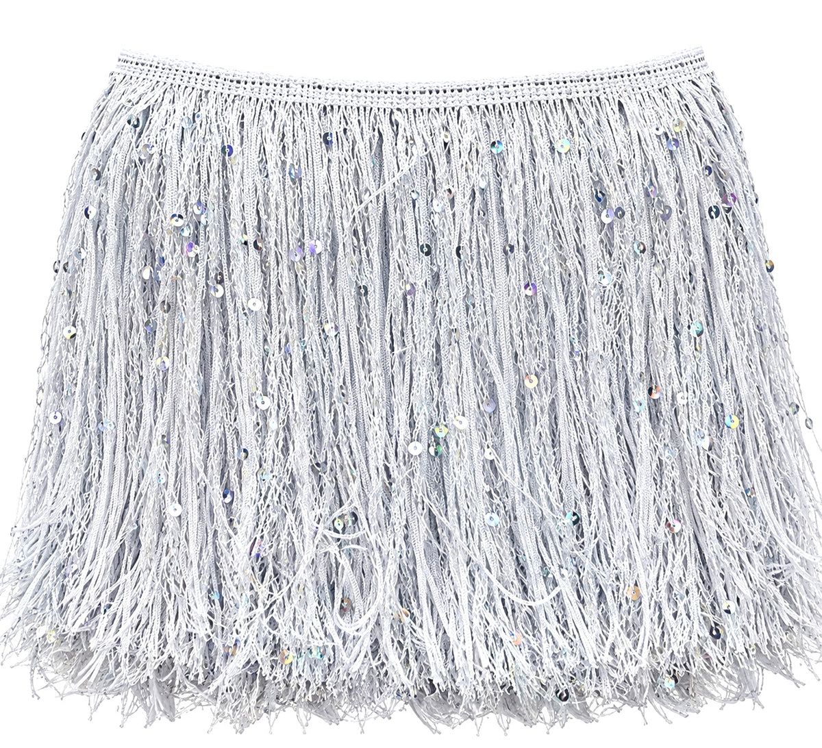 White | Sequin Fringe | By The Yard