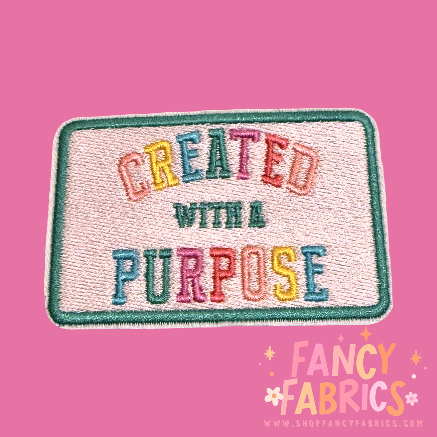 Created With A Purpose (Pink) | Iron On Patch