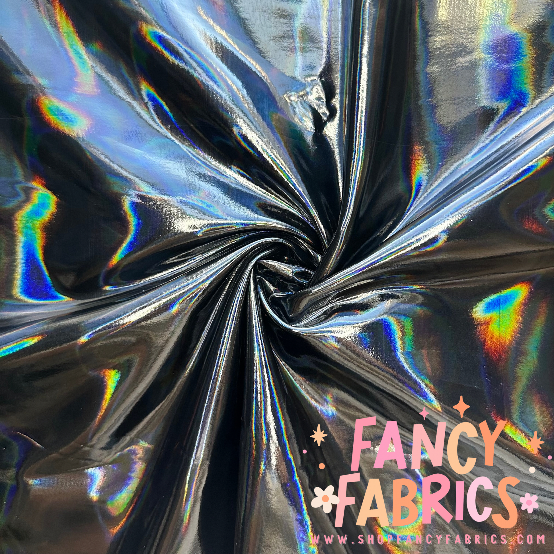 black holo plastic fabric
