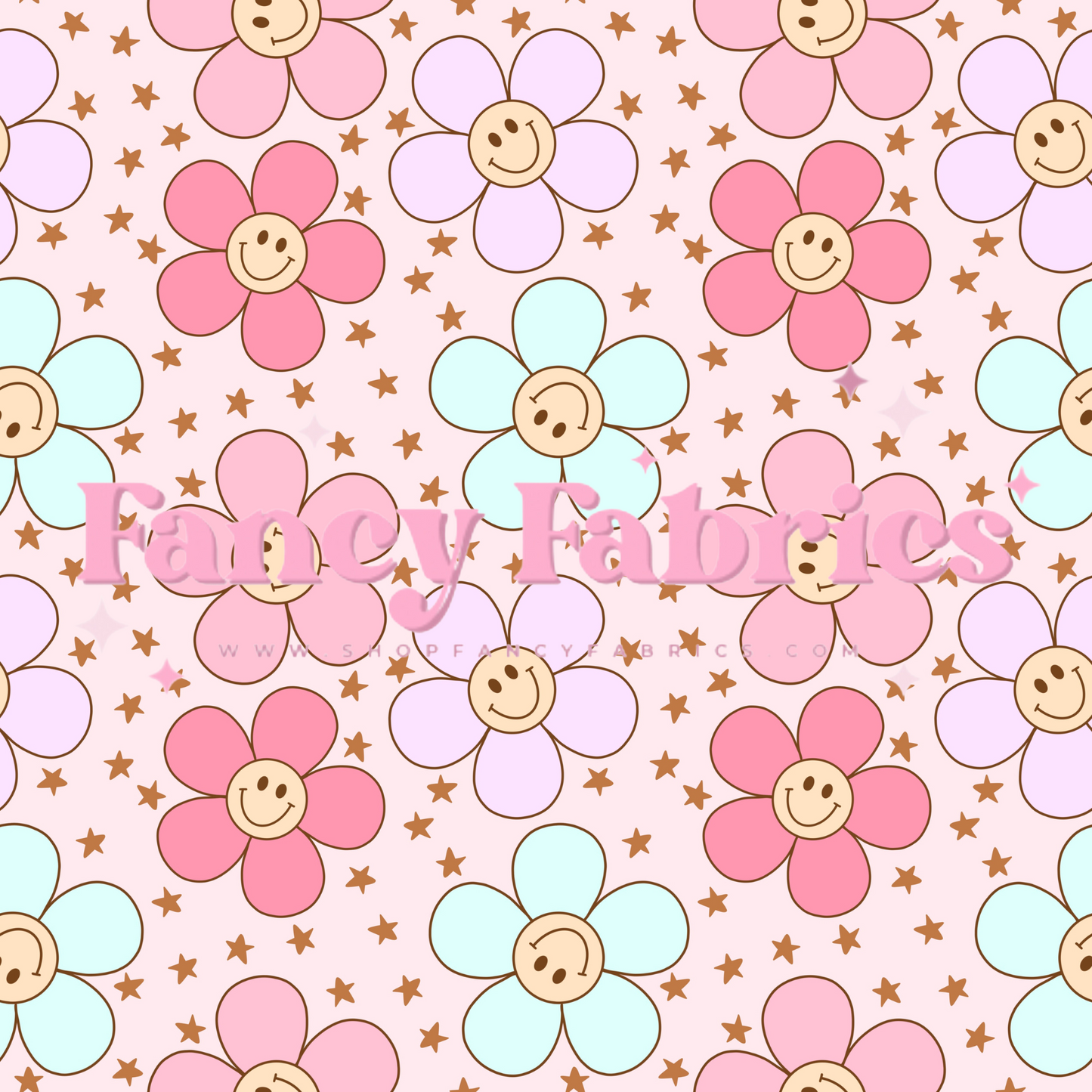 Happy Daisies (Pink) | PREORDER | By The Yard