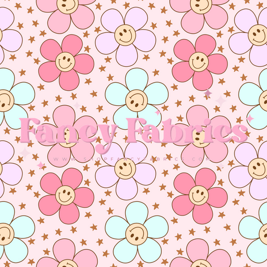 Happy Daisies (Pink) | PREORDER | By The Yard