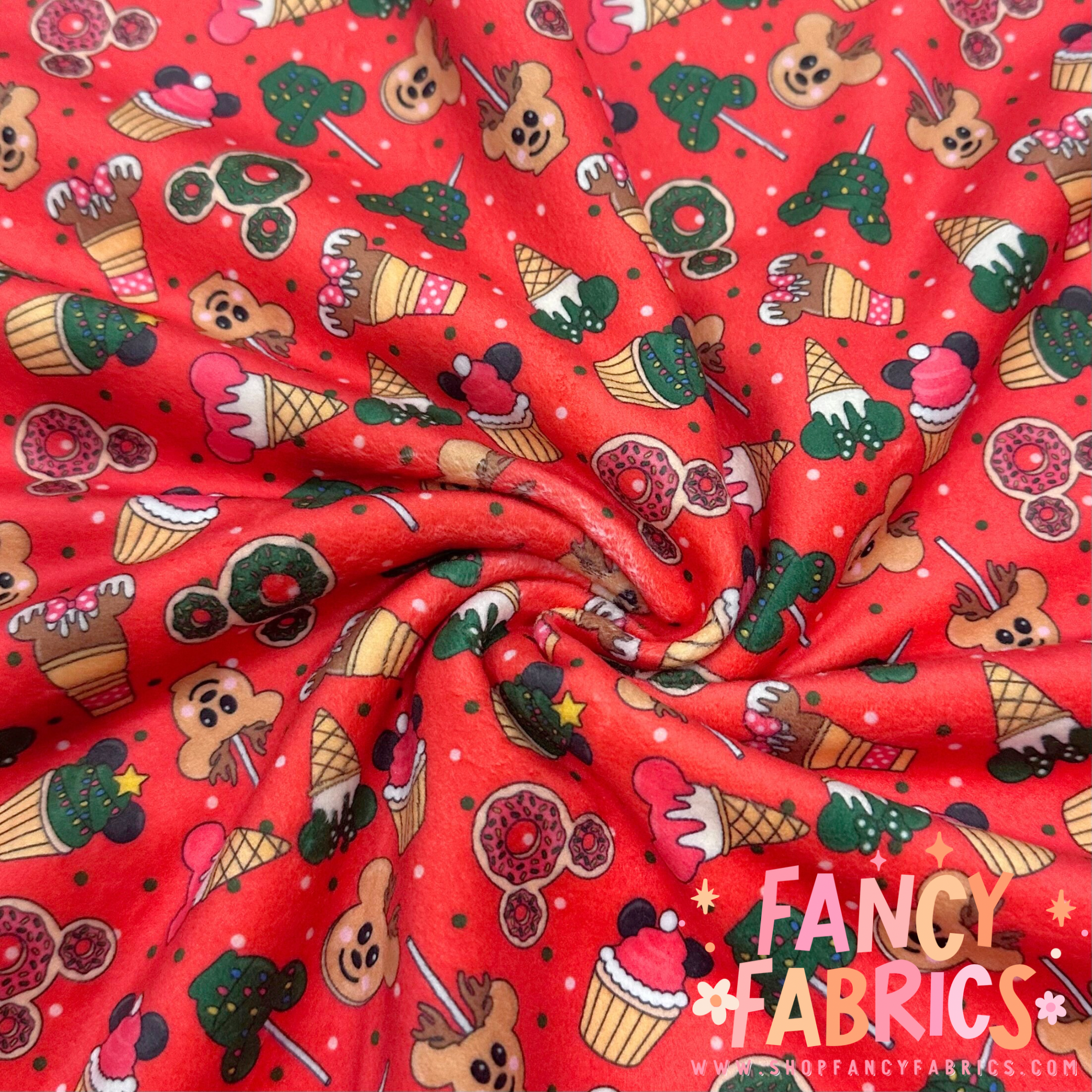 Xmas Mouse Snacks | Single Sided Minky | Ready To Ship