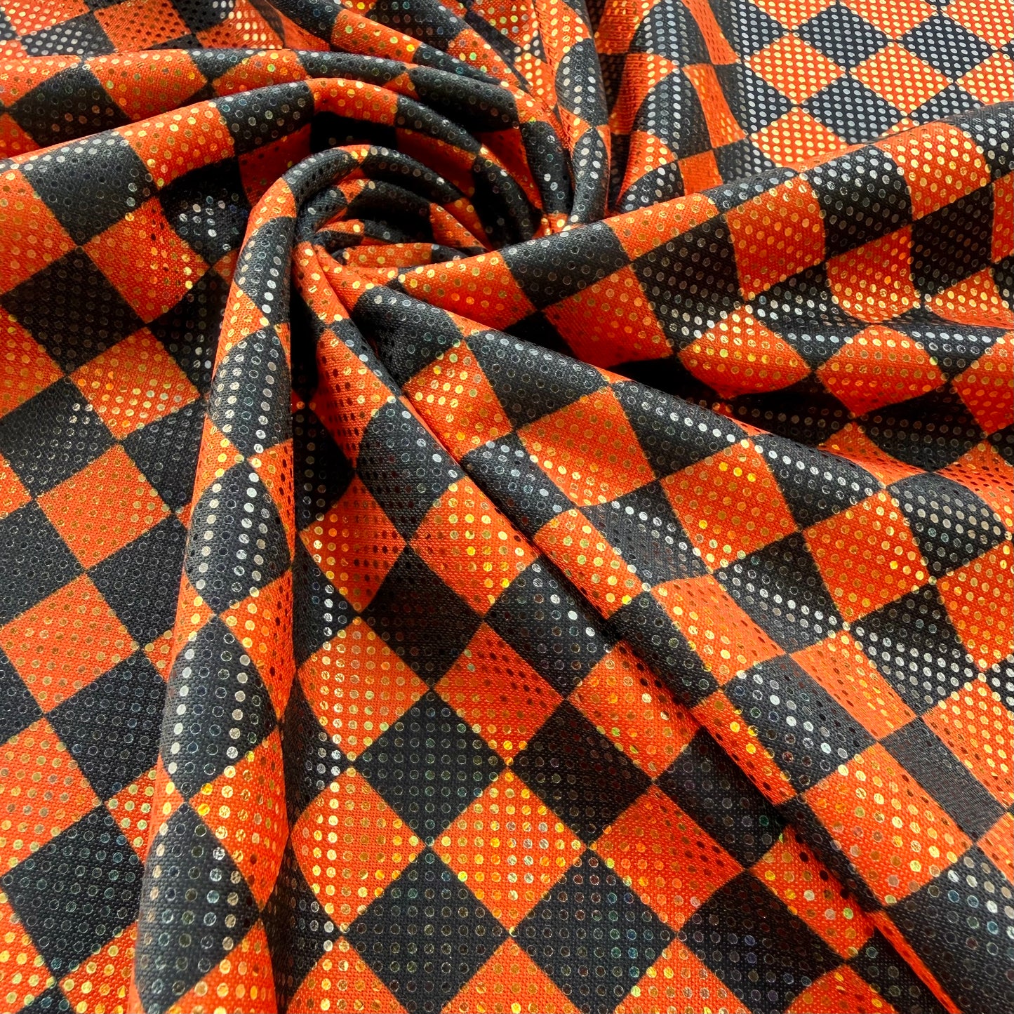 Halloween Checkers | 4x4 Scaling | Printed Shattered Holographic | Ready To Ship