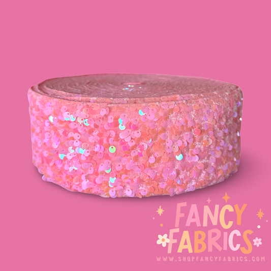 Perfectly Pink | 3" Single Sided | Sequin Velvet Ribbon | Ready To Ship
