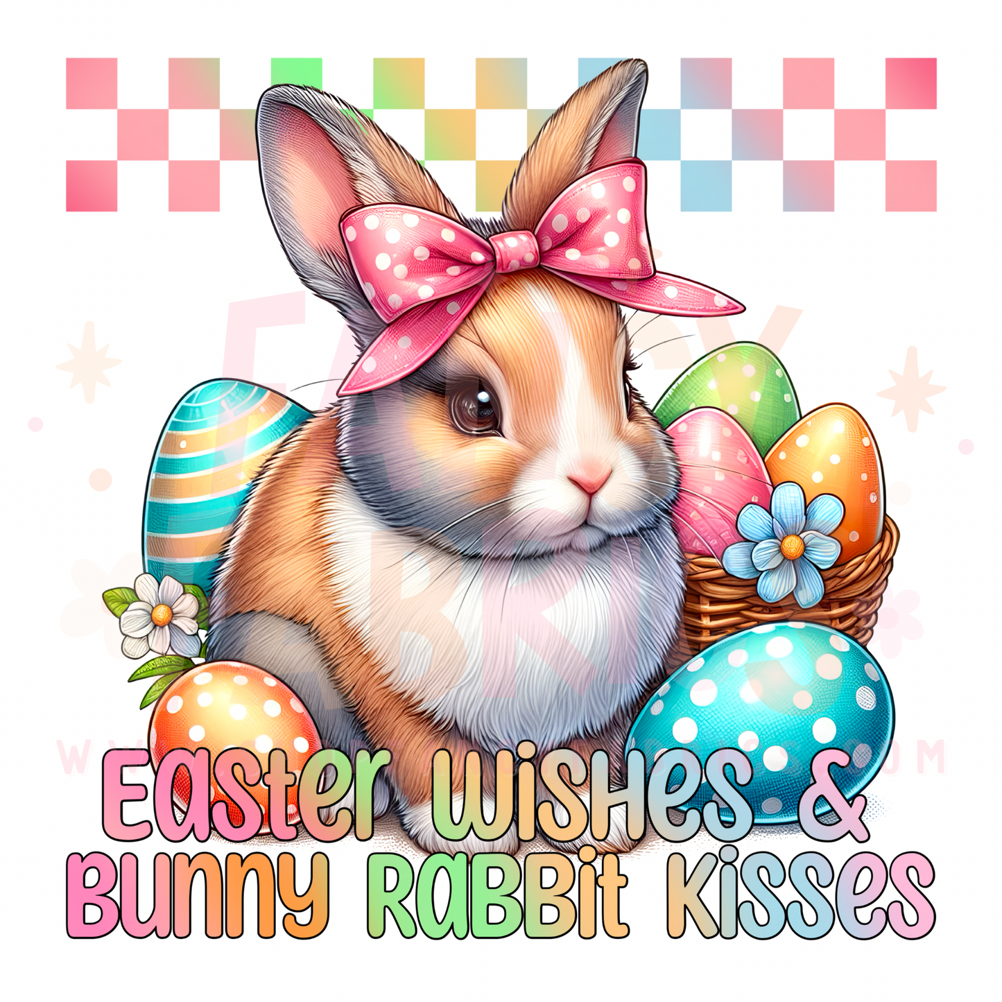 Bunny Rabbit Kisses | Toddler Size | DTF Transfer