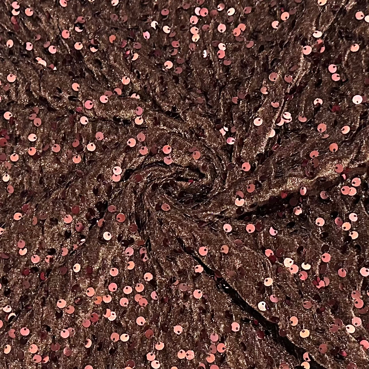 Brown | Stretch Sequin Velvet | Ready to Ship