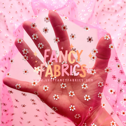 Hot Pink | Tiny Daisy Mesh | Ready To Ship