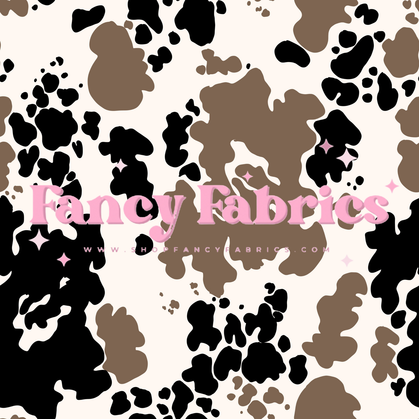 Black & Brown Cow Print | PREORDER | By The Yard