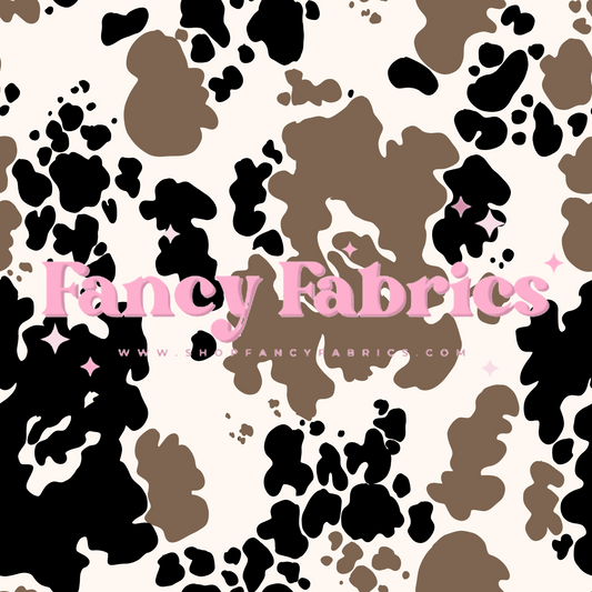 Black & Brown Cow Print | PREORDER | By The Yard