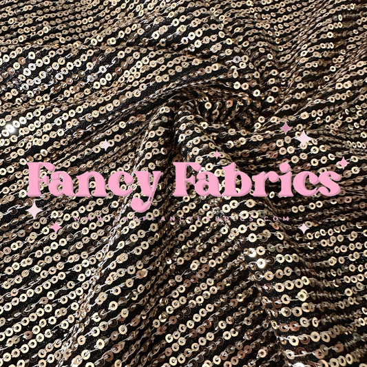 Gold Sequin Mesh Fabric