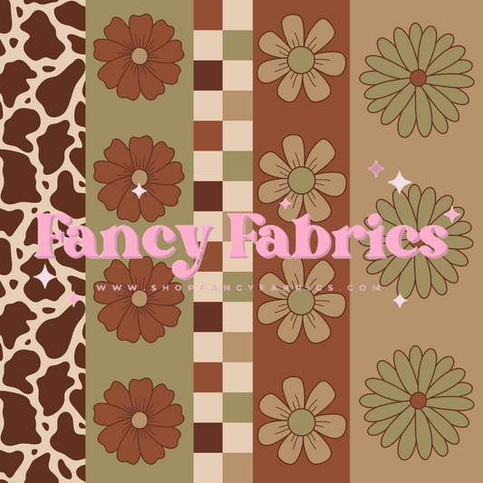 Lauren Liza Designs | Cow Print Retro Stripes | PREORDER | By The Yard