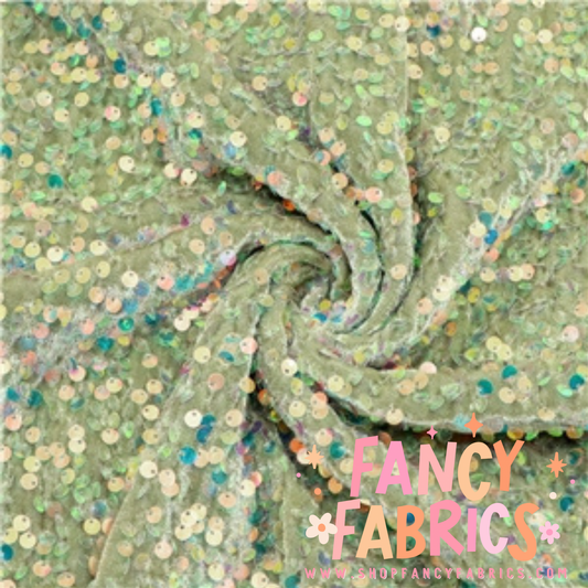 Seafoam | Stretch Sequin Velvet | Ready To Ship