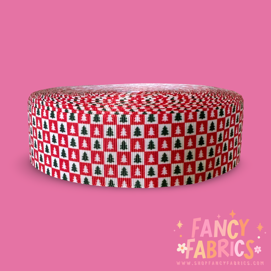 Tree Checkers | 1.5" Single Sided | Printed Ribbon | Ready To Ship