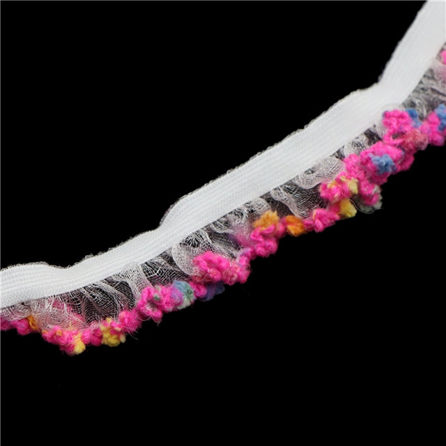 Fuzzy Trim (Pink Confetti) | Ruffle Trim